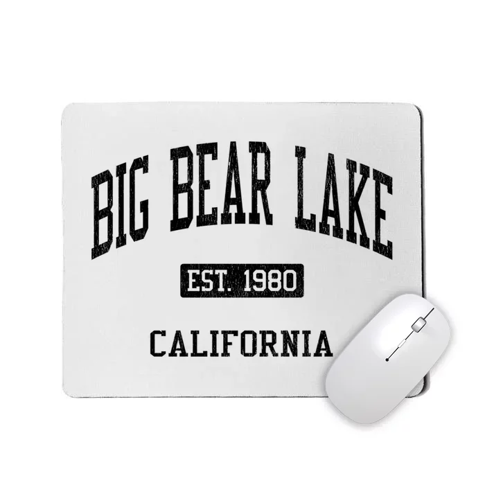 Big Bear Lake Est 1980 California Ca Js04 Vintage Established Athletic Sports Mousepad