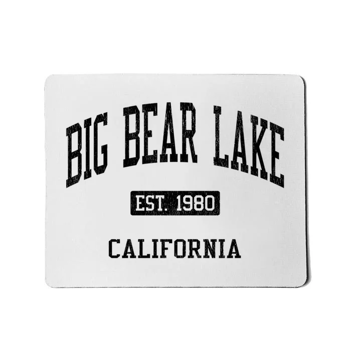 Big Bear Lake Est 1980 California Ca Js04 Vintage Established Athletic Sports Mousepad