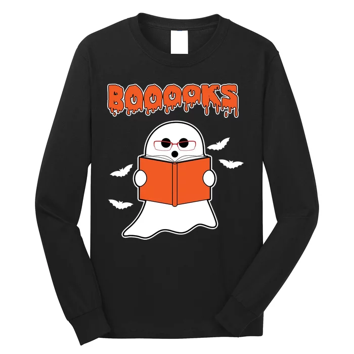 Booooks Book Lover Halloween Ghost Boo Long Sleeve Shirt