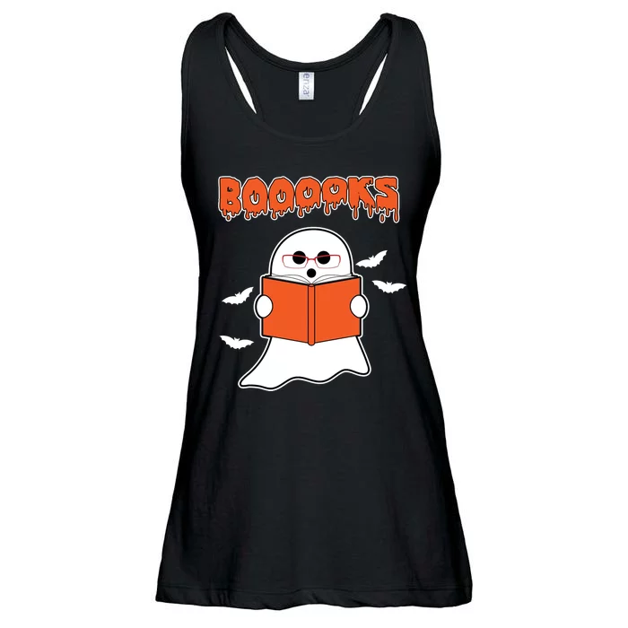 Booooks Book Lover Halloween Ghost Boo Ladies Essential Flowy Tank