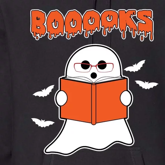 Booooks Book Lover Halloween Ghost Boo Premium Hoodie