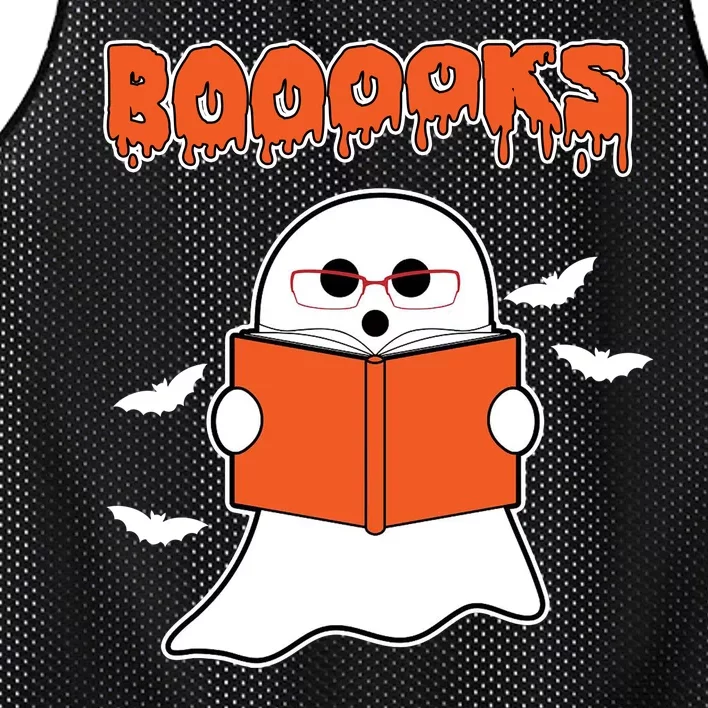 Booooks Book Lover Halloween Ghost Boo Mesh Reversible Basketball Jersey Tank