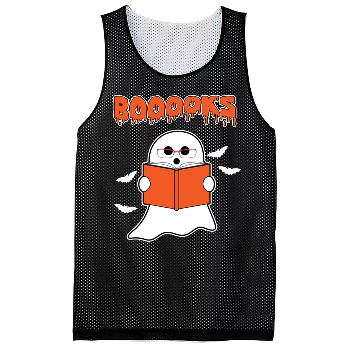 Booooks Book Lover Halloween Ghost Boo Mesh Reversible Basketball Jersey Tank