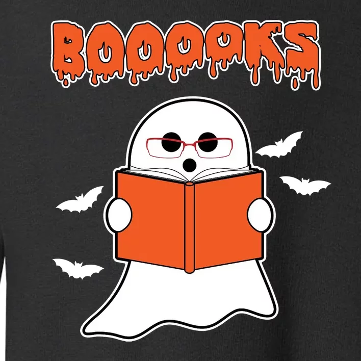 Booooks Book Lover Halloween Ghost Boo Toddler Sweatshirt