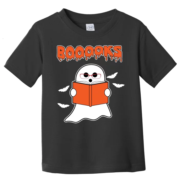 Booooks Book Lover Halloween Ghost Boo Toddler T-Shirt