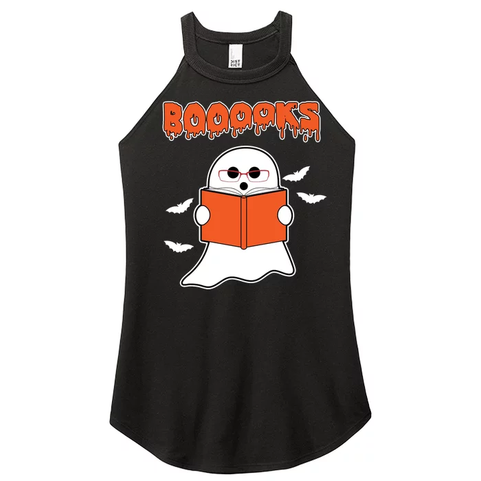 Booooks Book Lover Halloween Ghost Boo Women’s Perfect Tri Rocker Tank