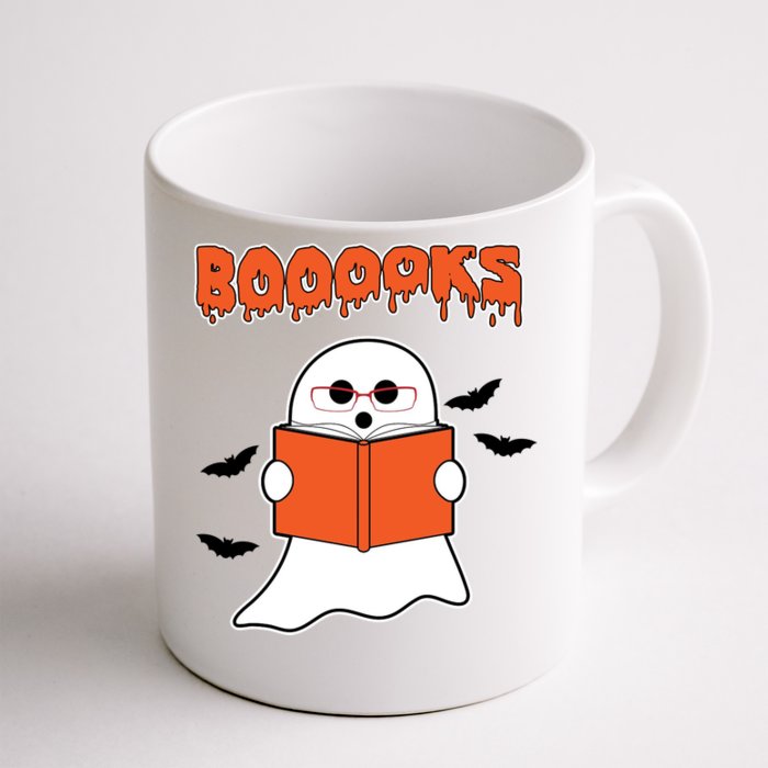 Booooks Book Lover Halloween Ghost Boo Front & Back Coffee Mug