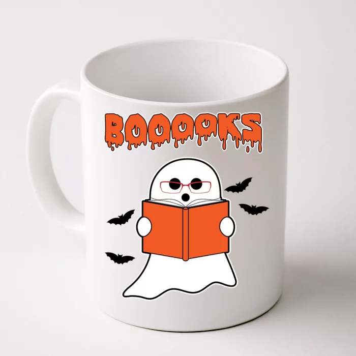 Booooks Book Lover Halloween Ghost Boo Front & Back Coffee Mug