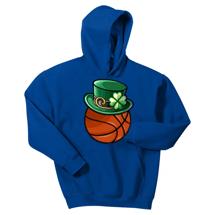 Basketball Ball Leprechaun Hat Tee St Patrick's Day Gift Kids Hoodie