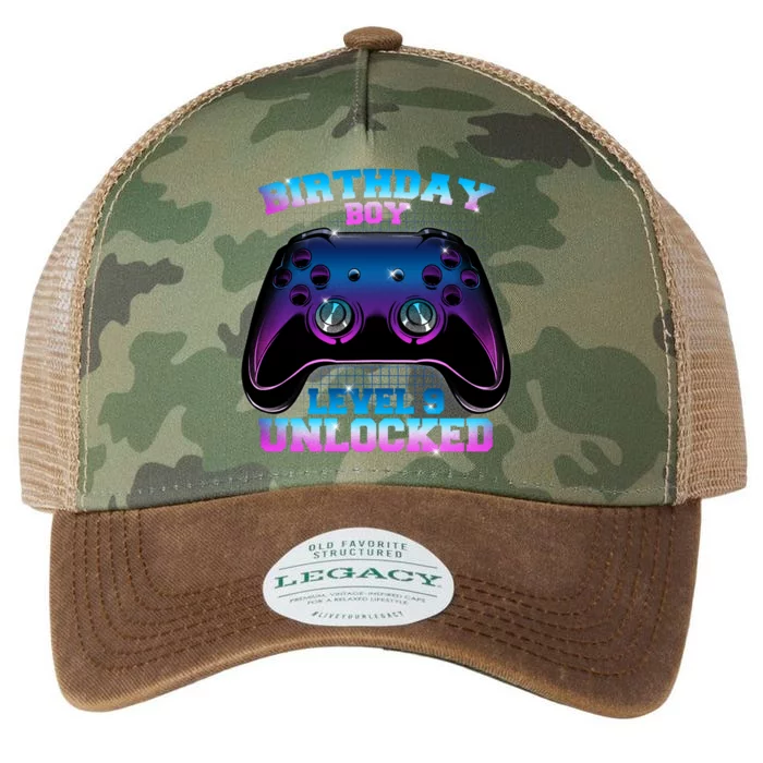 Birthday Boy Level 9 Unlocked Birthday Gift Legacy Tie Dye Trucker Hat