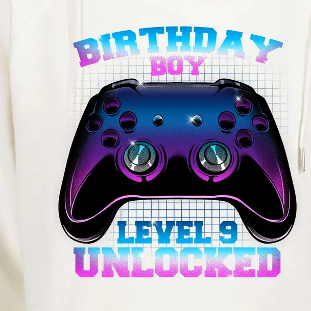 Birthday Boy Level 9 Unlocked Birthday Gift Womens Funnel Neck Pullover Hood