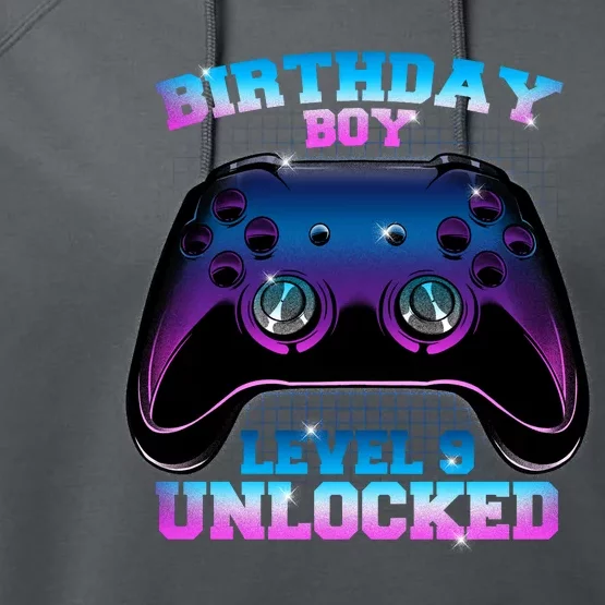 Birthday Boy Level 9 Unlocked Birthday Gift Performance Fleece Hoodie