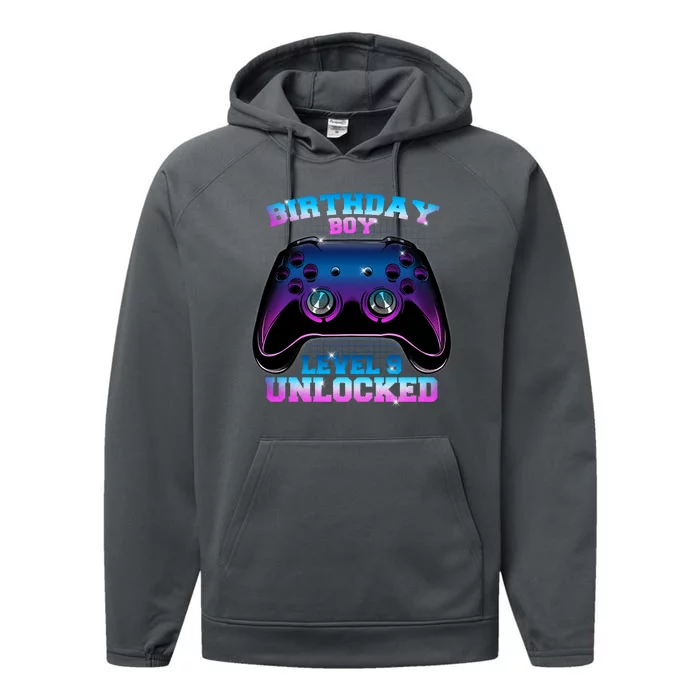 Birthday Boy Level 9 Unlocked Birthday Gift Performance Fleece Hoodie