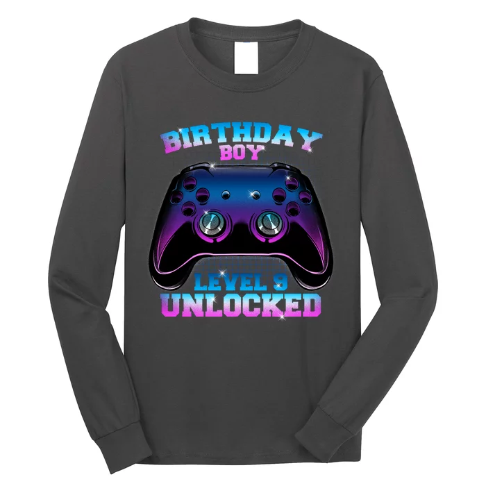 Birthday Boy Level 9 Unlocked Birthday Gift Long Sleeve Shirt