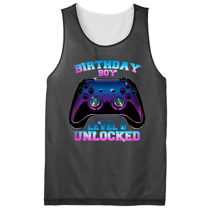 Birthday Boy Level 9 Unlocked Birthday Gift Mesh Reversible Basketball Jersey Tank