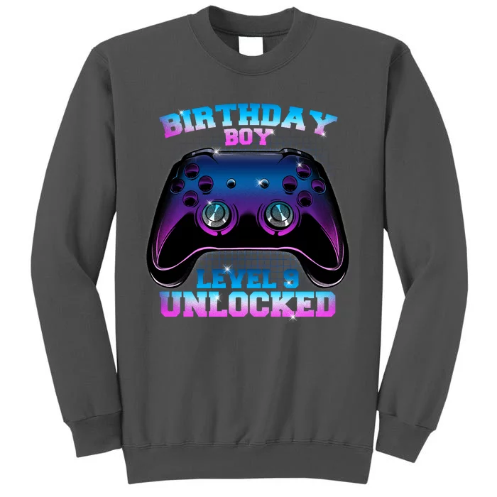 Birthday Boy Level 9 Unlocked Birthday Gift Tall Sweatshirt