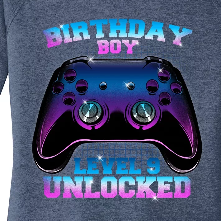 Birthday Boy Level 9 Unlocked Birthday Gift Women's Perfect Tri Tunic Long Sleeve Shirt