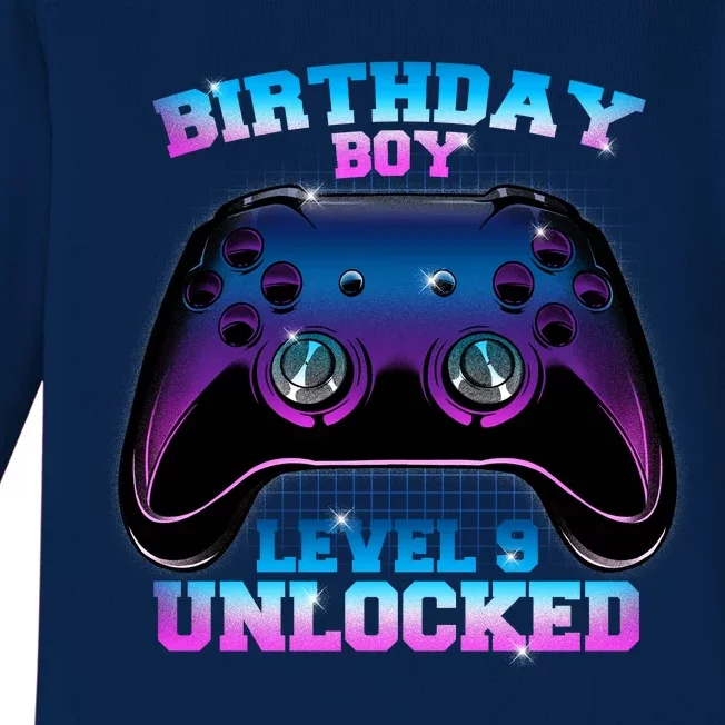 Birthday Boy Level 9 Unlocked Birthday Gift Baby Long Sleeve Bodysuit