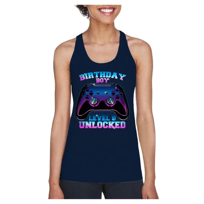 Birthday Boy Level 9 Unlocked Birthday Gift Women's Racerback Tank