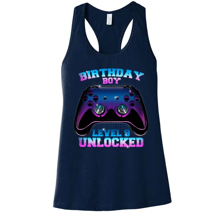 Birthday Boy Level 9 Unlocked Birthday Gift Women's Racerback Tank