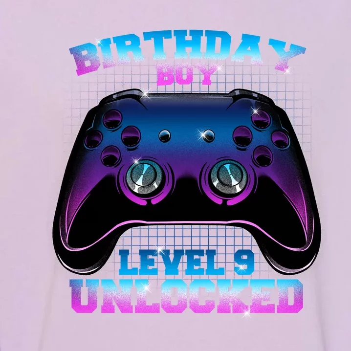 Birthday Boy Level 9 Unlocked Birthday Gift Garment-Dyed Sweatshirt