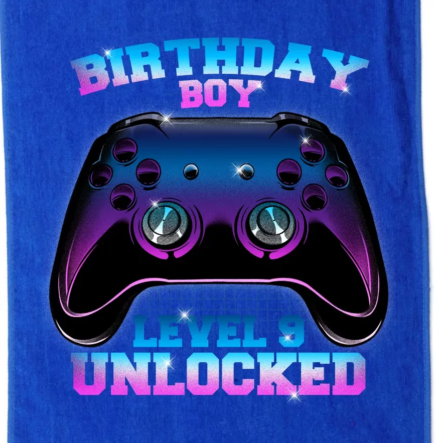 Birthday Boy Level 9 Unlocked Birthday Gift Platinum Collection Golf Towel