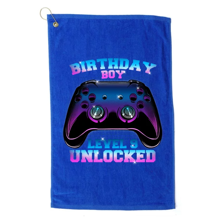 Birthday Boy Level 9 Unlocked Birthday Gift Platinum Collection Golf Towel