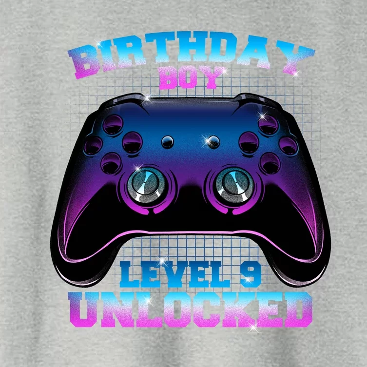 Birthday Boy Level 9 Unlocked Birthday Gift Women's Crop Top Tee