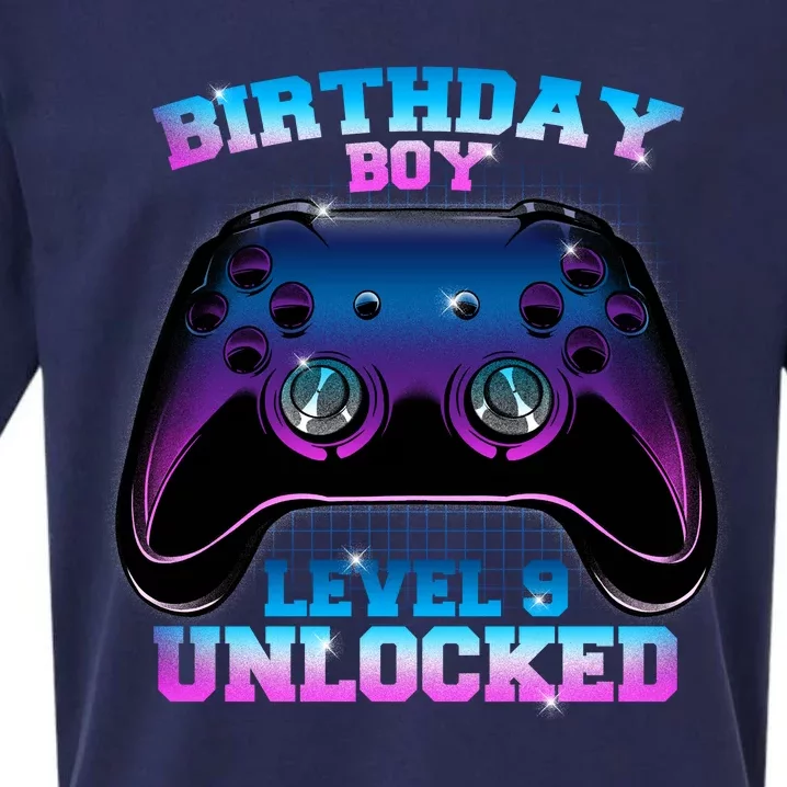 Birthday Boy Level 9 Unlocked Birthday Gift Sueded Cloud Jersey T-Shirt