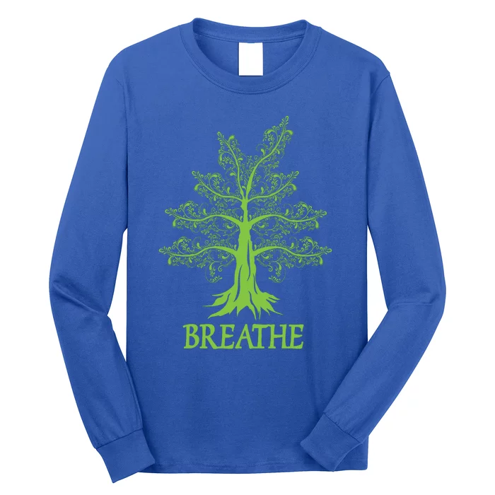 Breathe Breath Life Breathing Meditation Yoga Inhale Exhale Gift Long Sleeve Shirt