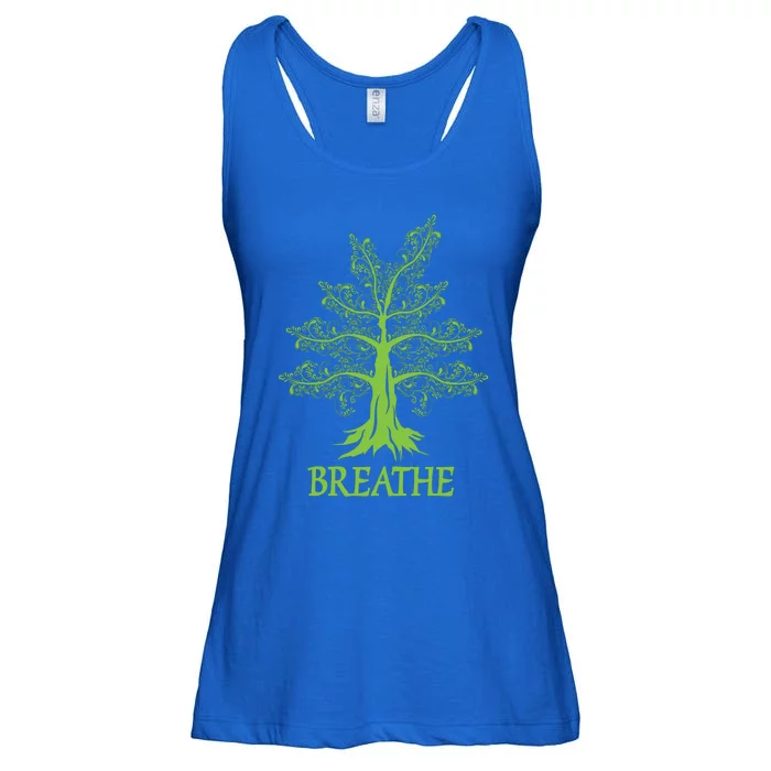 Breathe Breath Life Breathing Meditation Yoga Inhale Exhale Gift Ladies Essential Flowy Tank