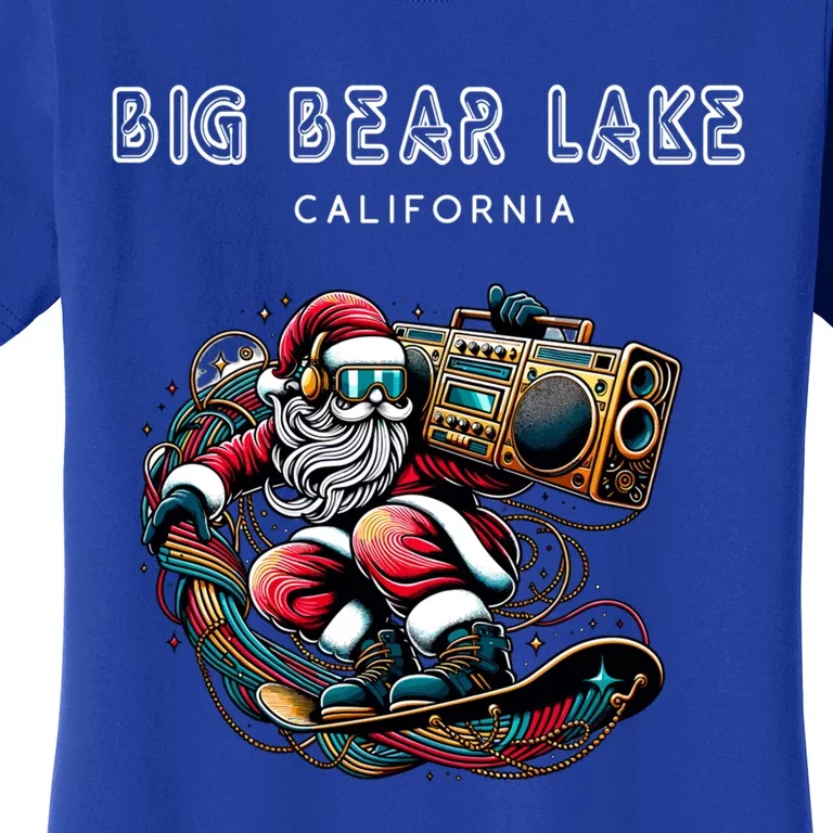 Big Bear Lake California Cool Snowboard Christmas Santa Gift Women's T-Shirt