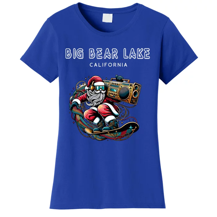 Big Bear Lake California Cool Snowboard Christmas Santa Gift Women's T-Shirt