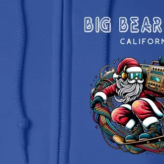 Big Bear Lake California Cool Snowboard Christmas Santa Gift Full Zip Hoodie