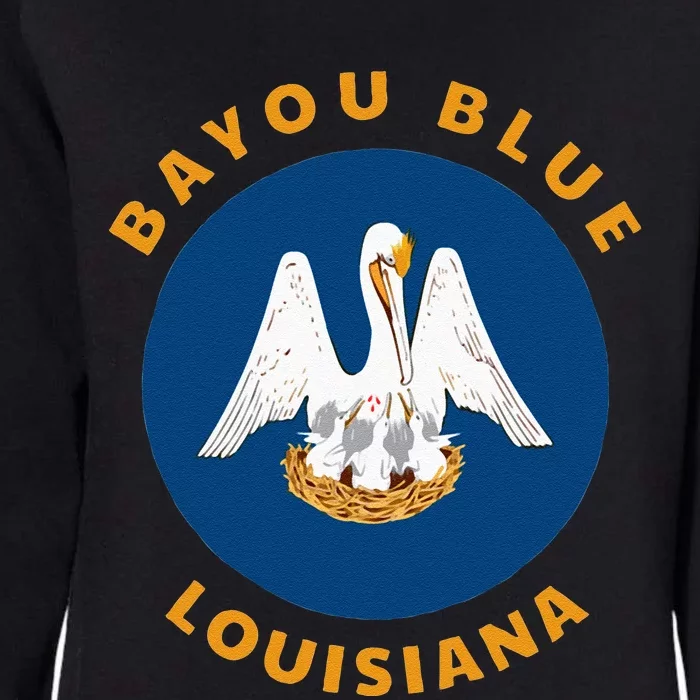 Bayou Blue Louisiana LA Flag Badge Roundlet Souvenir Womens California Wash Sweatshirt