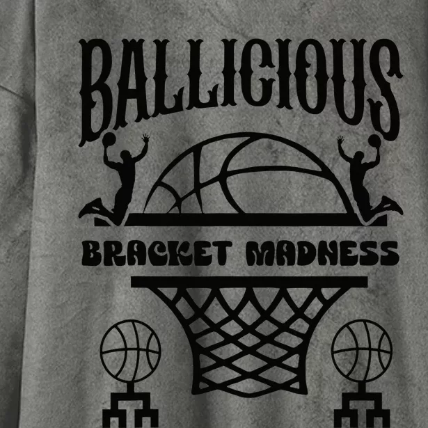 Ballicious Basketball Lovers Hardwood Madness Celebration Hooded Wearable Blanket