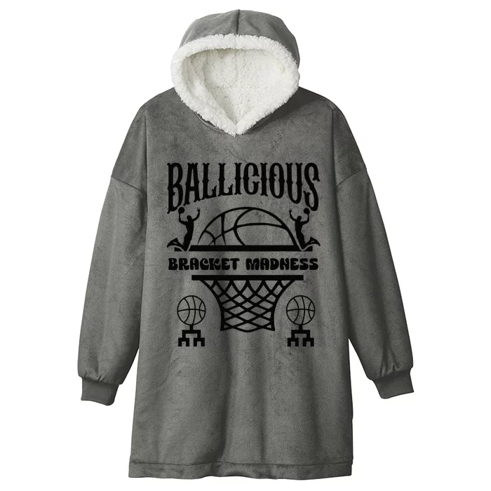 Ballicious Basketball Lovers Hardwood Madness Celebration Hooded Wearable Blanket