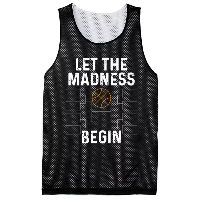 Basketball Bracket Let The Madness Begin Funny College Mesh Reversible Basketball Jersey Tank