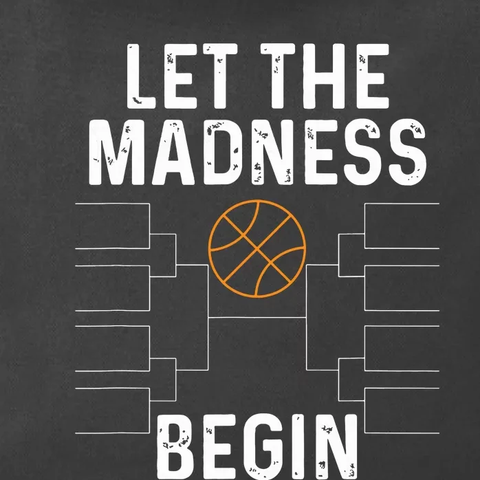 Basketball Bracket Let The Madness Begin Funny College Zip Tote Bag