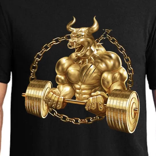 Bull Beast Lifting Taurus Bodybuilding Workout Fitness Gold Gift Pajama Set