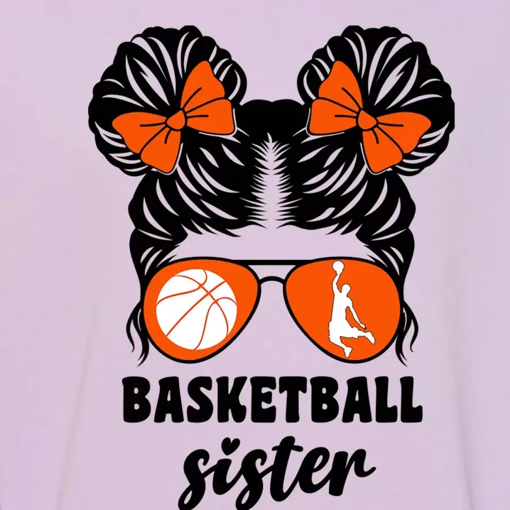 Basketball Bball Little Sister Sis For Girl Basketball Garment-Dyed Sweatshirt