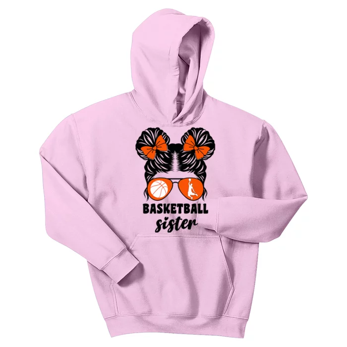 Basketball Bball Little Sister Sis For Girl Basketball Kids Hoodie