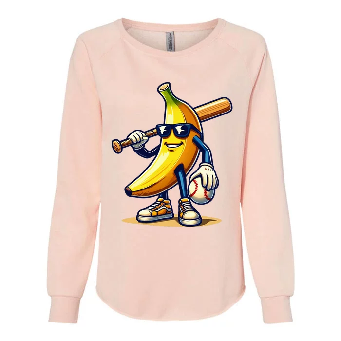 Banana Baseball Lover Cool Game Womens California Wash Sweatshirt