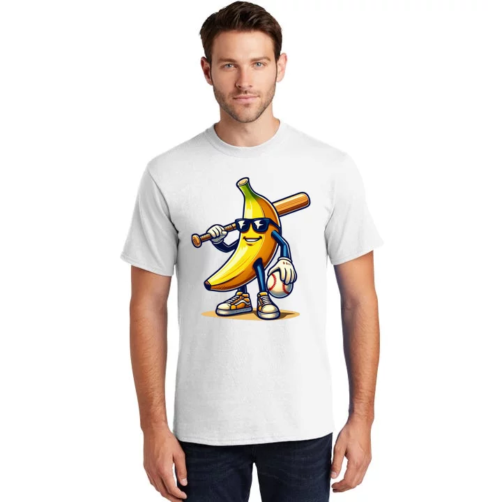 Banana Baseball Lover Cool Game Tall T-Shirt