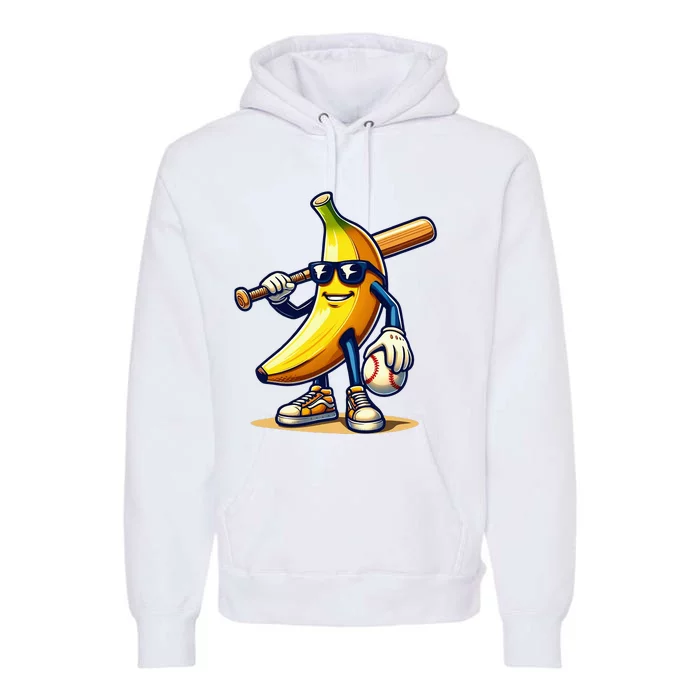 Banana Baseball Lover Cool Game Premium Hoodie