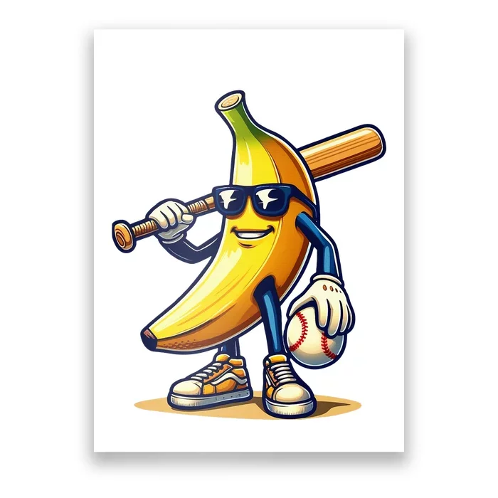 Banana Baseball Lover Cool Game Poster