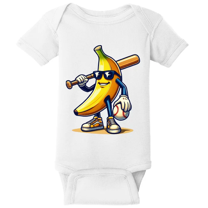 Banana Baseball Lover Cool Game Baby Bodysuit