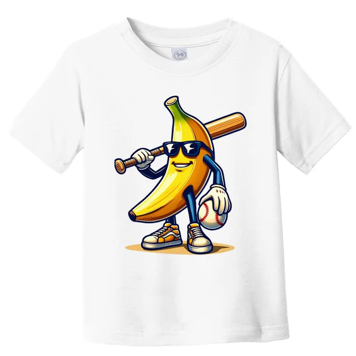 Banana Baseball Lover Cool Game Toddler T-Shirt