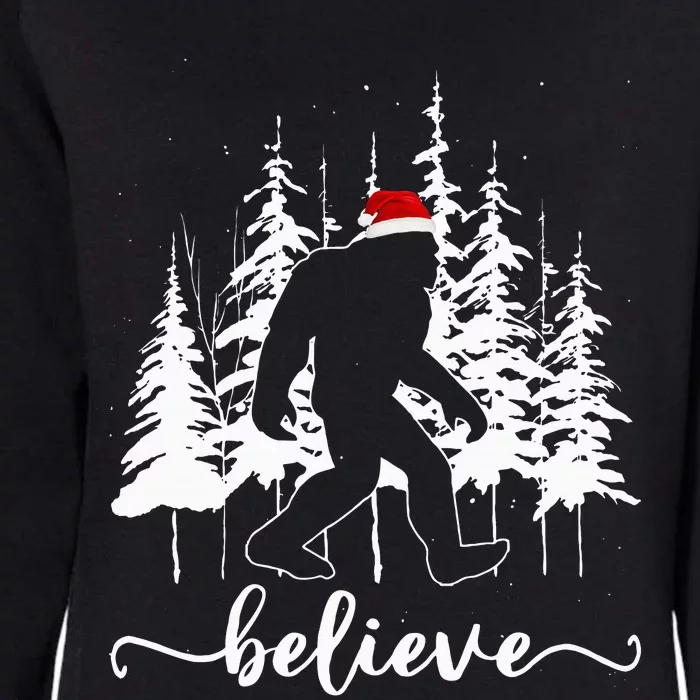 Believe Bigfoot Light Santa Squatch Christmas Tree Pajamas Womens California Wash Sweatshirt