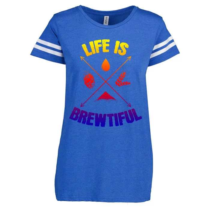 Brewing Beer Life Is Beautiful Gift Enza Ladies Jersey Football T-Shirt